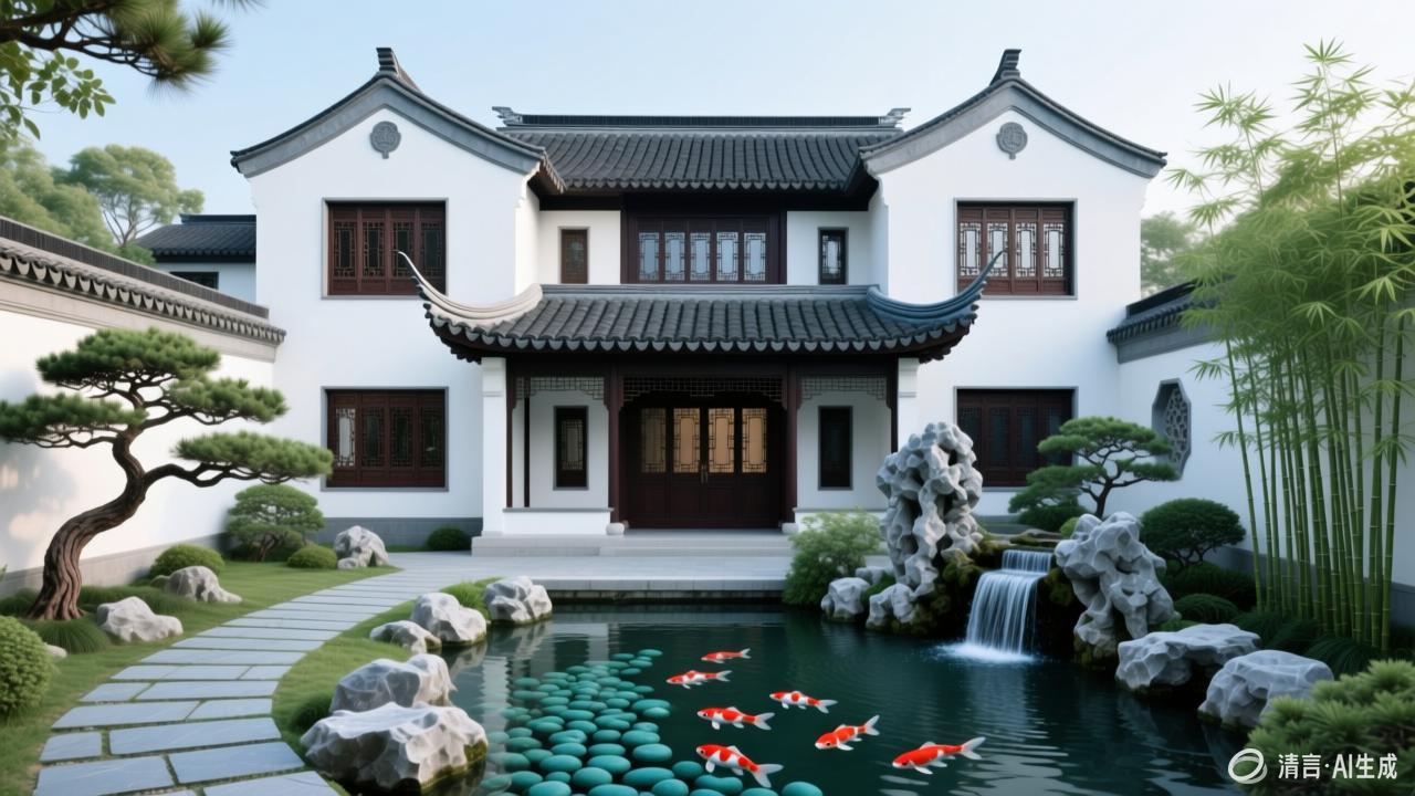 中式别墅效果图1