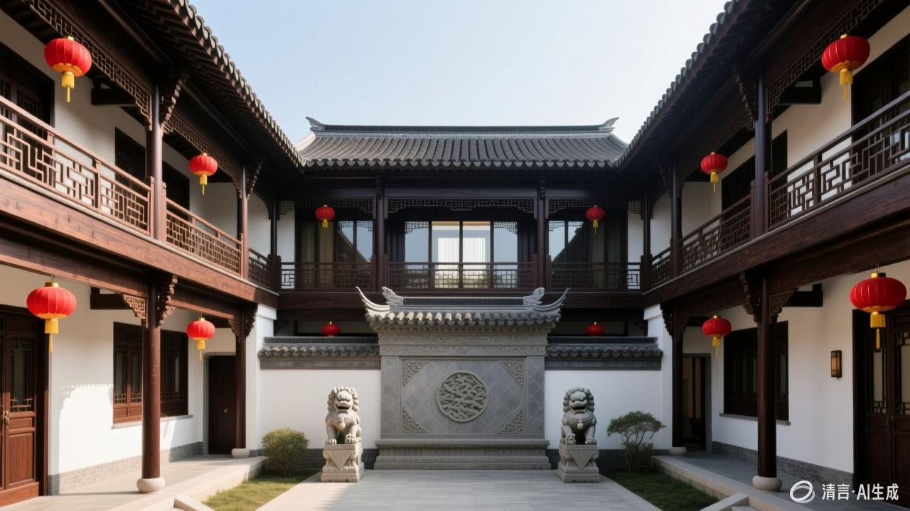 中式别墅效果图2