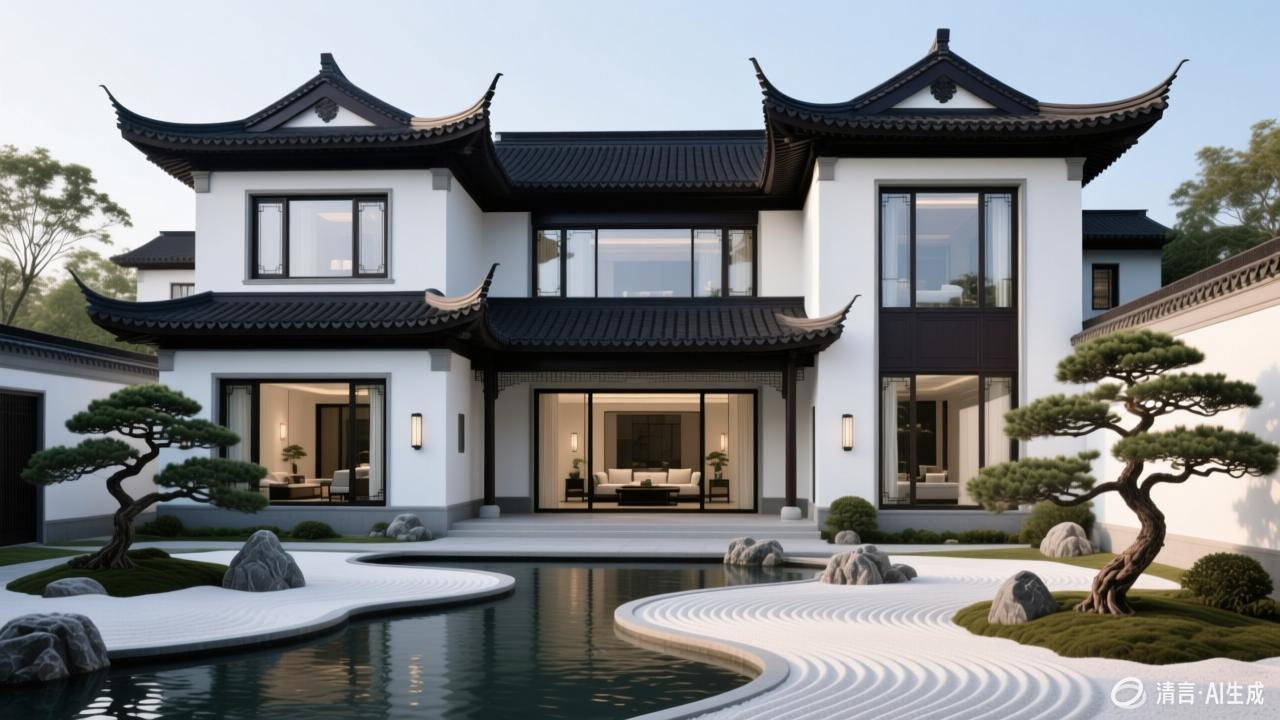 中式别墅效果图3